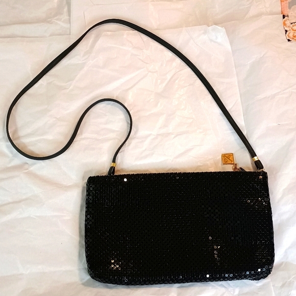 Whiting & Davis Handbags - Whiting and Davis Vintage black crossbody purse mesh style bag